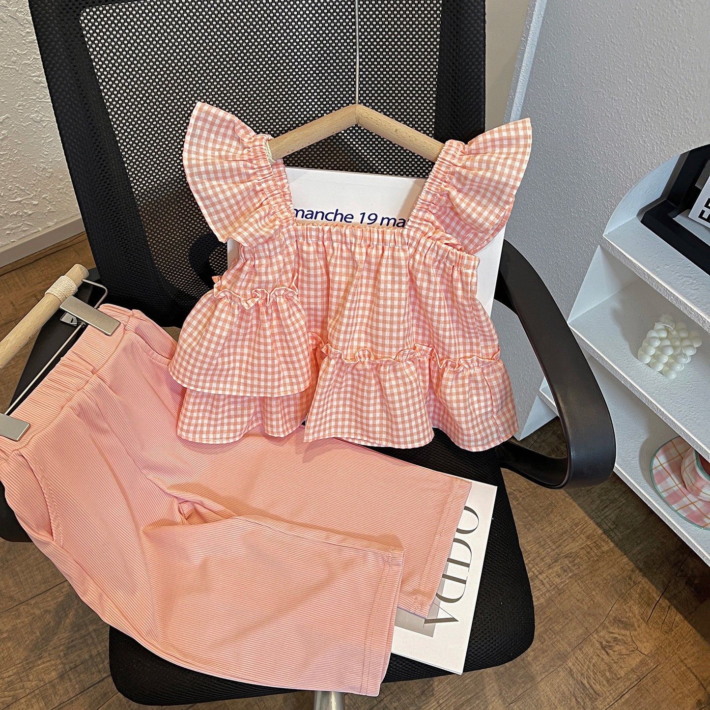 Ensemble haut Vichy et pantalon