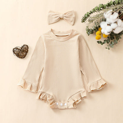 Body Bébé Fille à Volants & Bandeau Côtelé