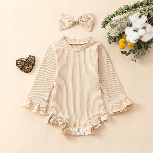 Body Bébé Fille à Volants & Bandeau Côtelé