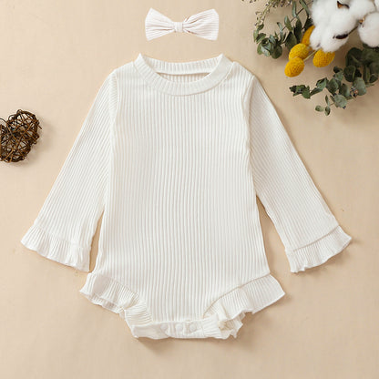 Body Bébé Fille à Volants & Bandeau Côtelé